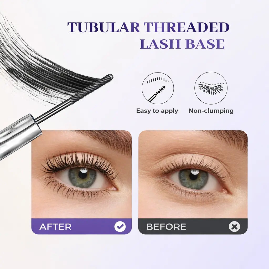 Natural Makeup Finish, Smudge-Proof, Lightweight Texture, Mascara Base Makeup Case, Tube-Shaped Waterproof Long-Lasting Curling Mascara Makeup Case.
