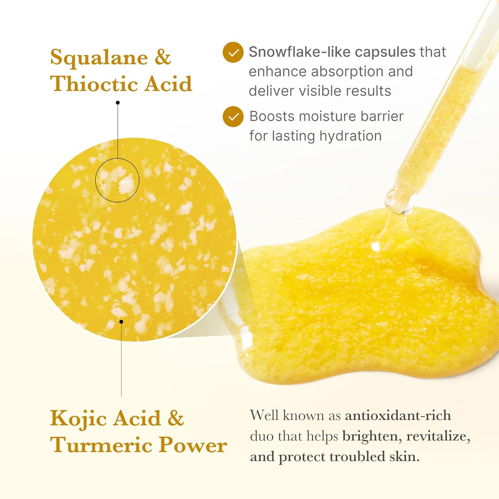 Kojic Acid Overnight Care & Nourish Duo for Troubled Skin: Kojic Acid Turmeric Overnight Wrapping Peel off Mask 2.0 and Kojic Acid Turmeric Clarifying & Balancing Capsule Serum