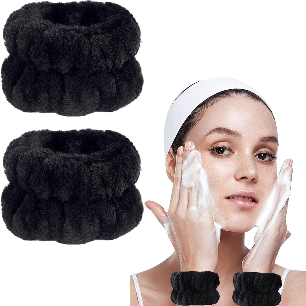 Wrist Bands for Washing Face, Arm Face Wash Wristbands, Wrist Towels Cuffs for Washing Face, Wrist Water Catcher, Microfiber Spa Skincare Sweat Wristbands for Women