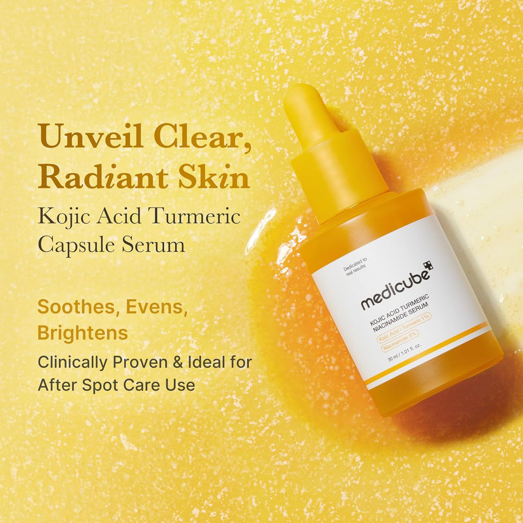 Kojic Acid Overnight Care & Nourish Duo for Troubled Skin: Kojic Acid Turmeric Overnight Wrapping Peel off Mask 2.0 and Kojic Acid Turmeric Clarifying & Balancing Capsule Serum
