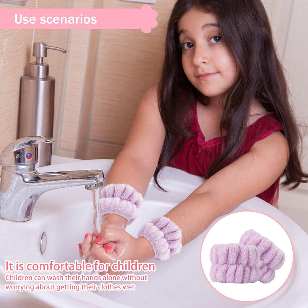 Wrist Bands for Washing Face, Arm Face Wash Wristbands, Wrist Towels Cuffs for Washing Face, Wrist Water Catcher, Microfiber Spa Skincare Sweat Wristbands for Women