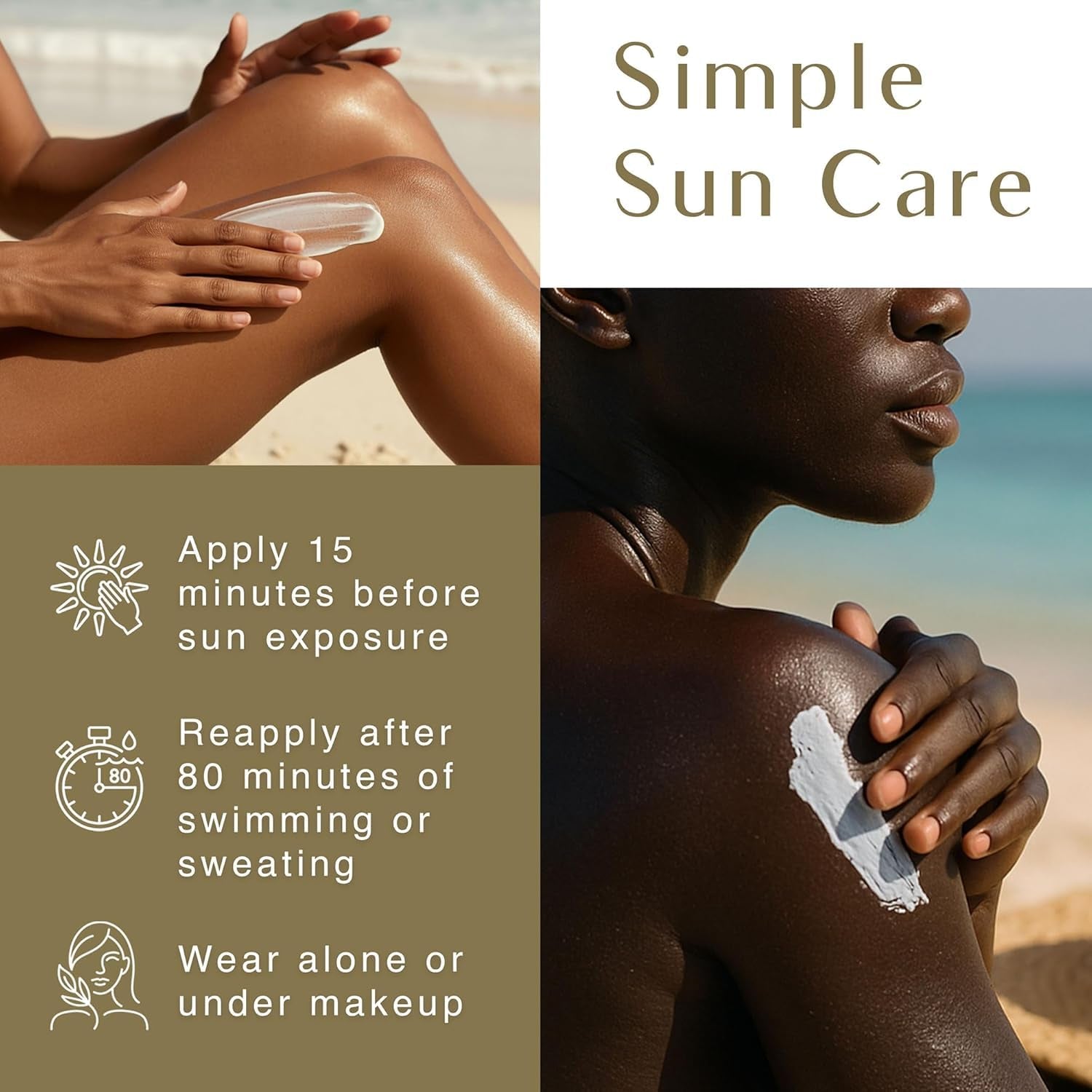 SPF 30 for the Face & Body - Moisturizing Sun Protection, SPF 30, Sun Lotion for Women, Ultra Sheer, Travel Size, No White Cast for Melanin Rich Skin - 2 Fl Oz, 2 Pack