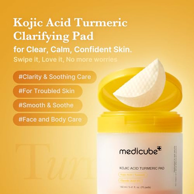Kojic Acid Prep and Seal Duo for Troubled Skin: Kojic Acid Turmeric Overnight Wrapping Peel off Mask 2.0 and Kojic Acid Turmeric Clarifying Toner Pad