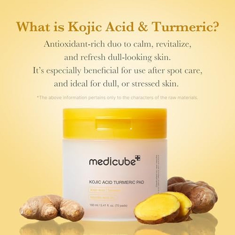Kojic Acid Body Wash & Prep Duo: Kojic Acid Turmeric Toner Pads and Turmeric Body Wash | Simple Cleanse & Swipe Routine for Glowing-Looking Body Skin